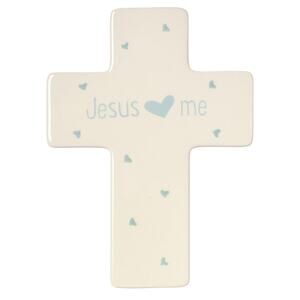 Precious Moments 'Jesus Loves Me' Ceramic Cross Decor Baby Blue 164465